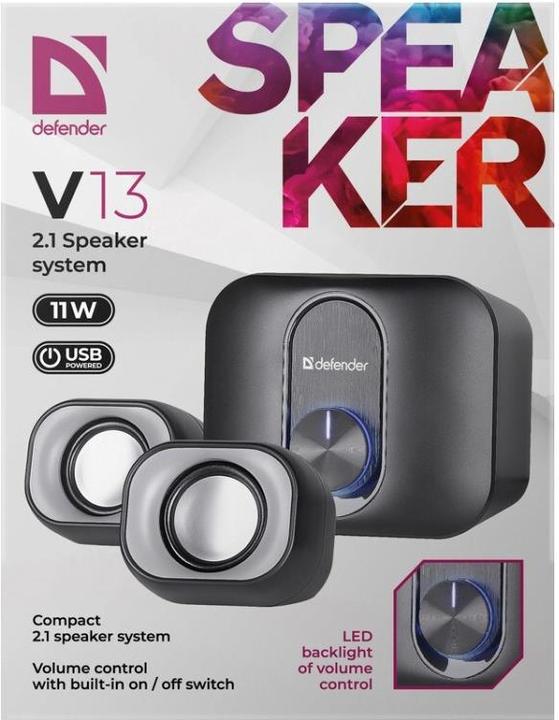 Produktbild Defender Głośniki komputerowe V13 2.1 11W USB podświetlenie LED