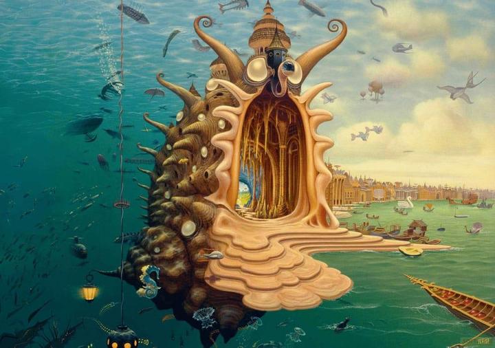 Produktbild Good Loot Puzzle 1000 Imagination Jacek Yerka Port / Harbor (1000 Teile)