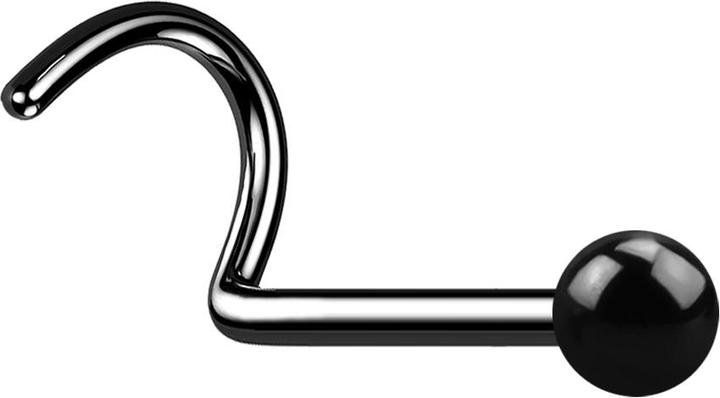 Image du produit Star Piercing Clous de nez courbes noirs avec boule (Acier chirurgical 316L, sans laiton)