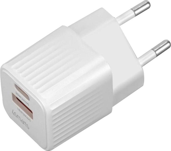 Immagine prodotto 4smarts Caricabatterie da rete VoltPlug Duos Mini PD 20W e cavo USB-C 1,5m bianco (20 W)