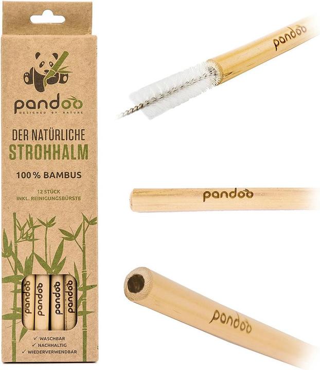 Produktbild Pandoo Strohhalm Bambus+Bürste 12er (1 x)