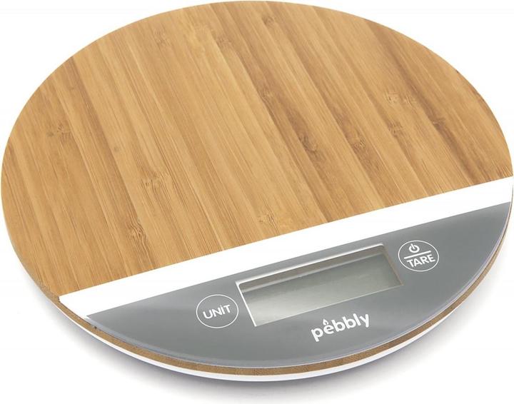 Pebbly Küchenwaage rund bambus grau Ø 19 cm