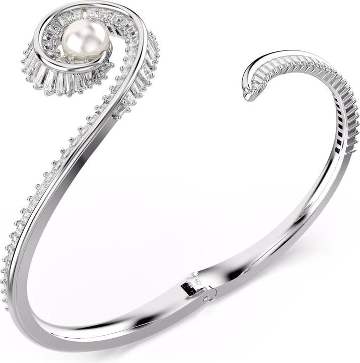 Produktbild Swarovski x Ariana Grande Armreif Kristallperle Baguette Schliff Weiss Rhodiniert (Swarovski Metall)