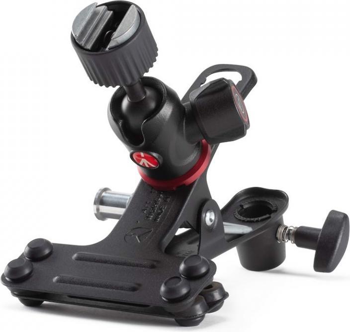 Produktbild Manfrotto Spring Clamp, Universalklammer Cold Shoe mit Kugelkopf und Blitzschuh (Stativklemme)
