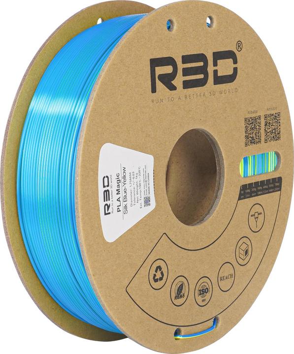 Actual product image R3D eSilk Magic-PLA Blue Yellow Filament 1.75mm 1Kg (PLA, 1.75 mm, 1000 g, Blue, Yellow)