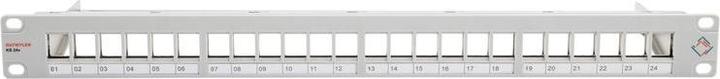 Image du produit Dätwyler Panneau de brassage KS 24x pour 24x RJ45 Keystone 19 rack gris