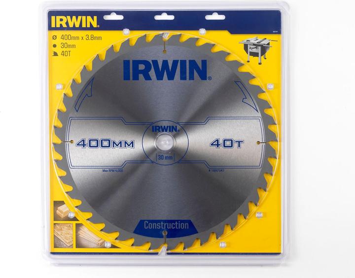Immagine prodotto Irwin IRW1897347 Lama per sega circolare a 40 denti 400 x 30 mm con dente a misura di affilatura ATB