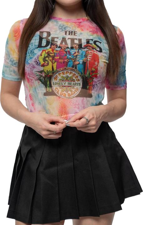 Actual product image The Beatles Womens/Ladies Sgt Pepper Mesh Crop Top (L)