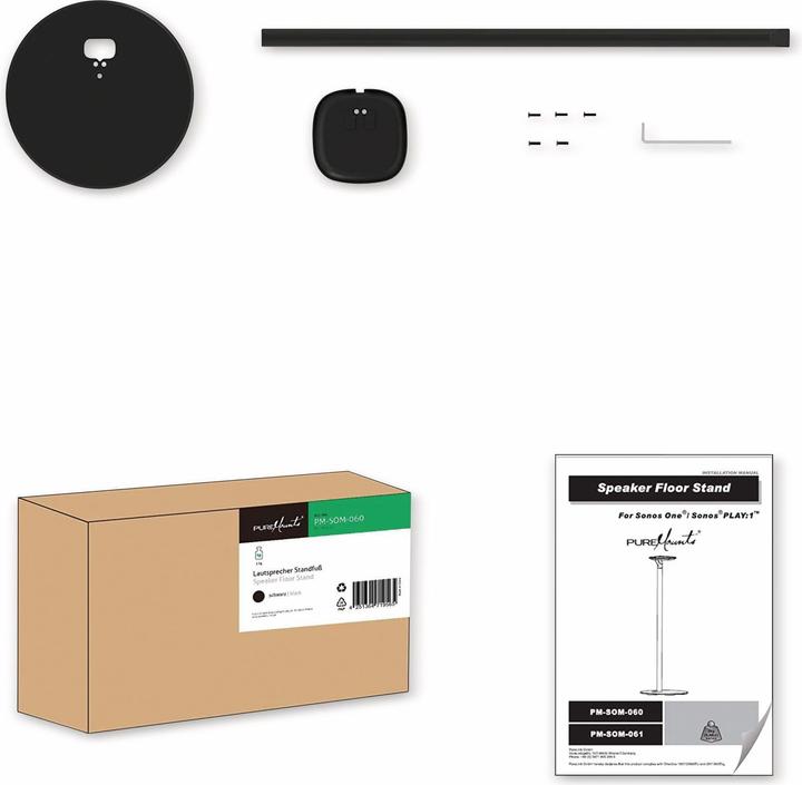 Actual product image Purelink PureMounts® Speaker Stand for SONOS ONE®, black (1 pcs., Stand)