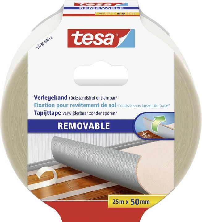 Actual product image tesa REMOVABLE installation tape, double-sided adhesive tape, removable without leaving any residue (50 mm)