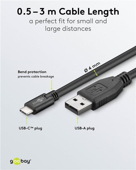 Produktbild Goobay USB-Kabel (0.50 m, USB 2.0)