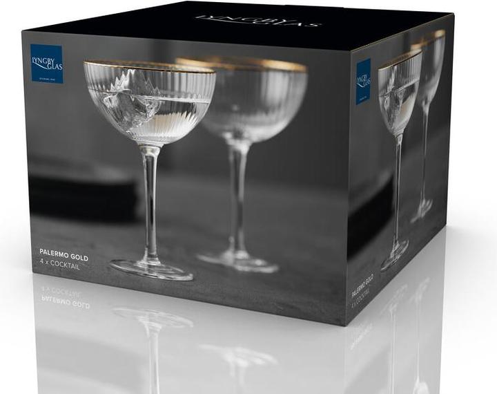 Actual product image Lyngby Glass - Palermo Cocktail glass 31 cl Gold 4 pc (3.15 dl, 4 x, Aperitif glasses)