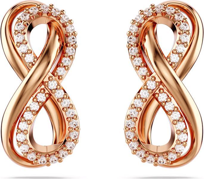 Swarovski Hyperbola Ohrstecker Unendlichkeit Weiss Roségold (Swarovski Metall)