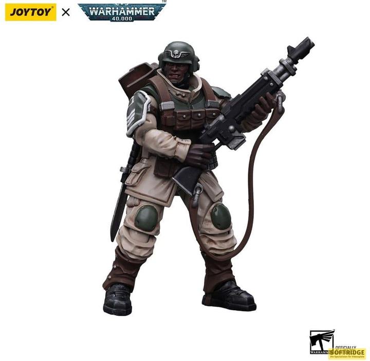 Produktbild Joy Toy Warhammer 40k Actionfigur 1/18 Astra Militarum Cadian Command Squad Veteran with Regimental Standard