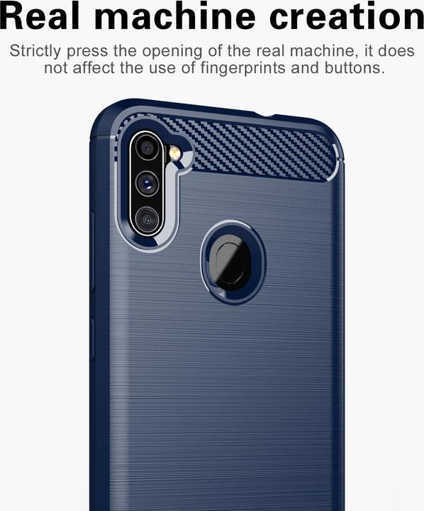 Produktbild Cadorabo TPU Ultra Slim carbon edelstahl Kombi Cover (Samsung Galaxy A11, Samsung Galaxy M11)