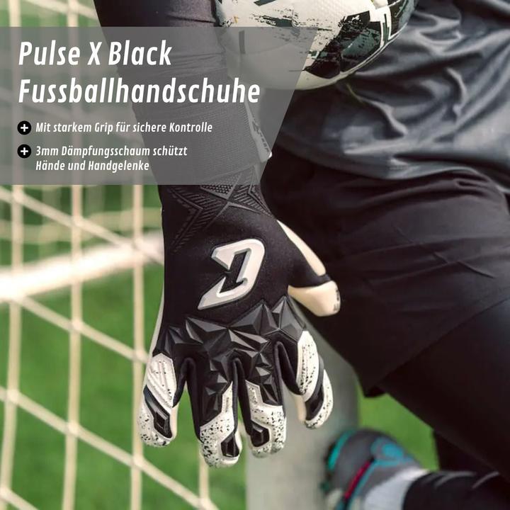 Actual product image Catch & Keep Fussballhandschuhe Pulse X Black Gr. 10 Torwart Goalie Handschuhe (10)