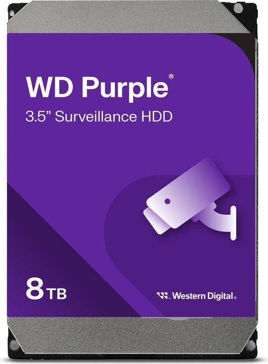 Productafbeelding WD HDD Paars 8TB 3,5 SATA 6Gbs 256MB (8 TB, 3.5", CMR)