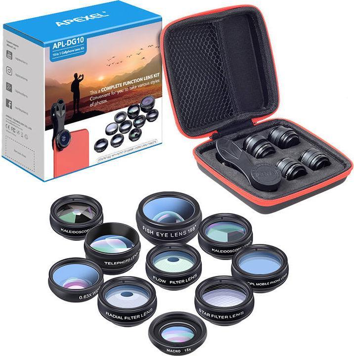 Produktbild Apexel Mobile lens kit APL-DG10 10 in 1 (black)