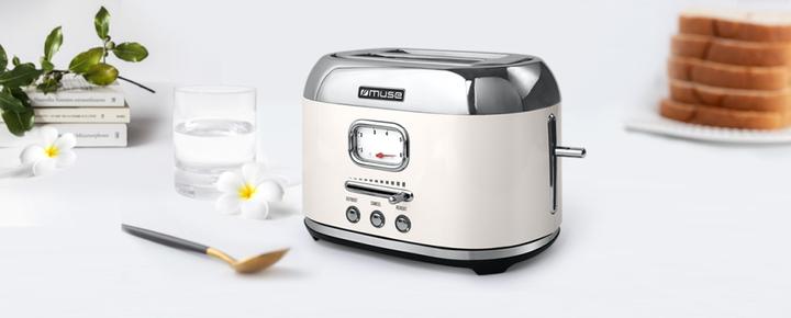 Actual product image Muse MS120 SC Stainless Steel Toaster beige