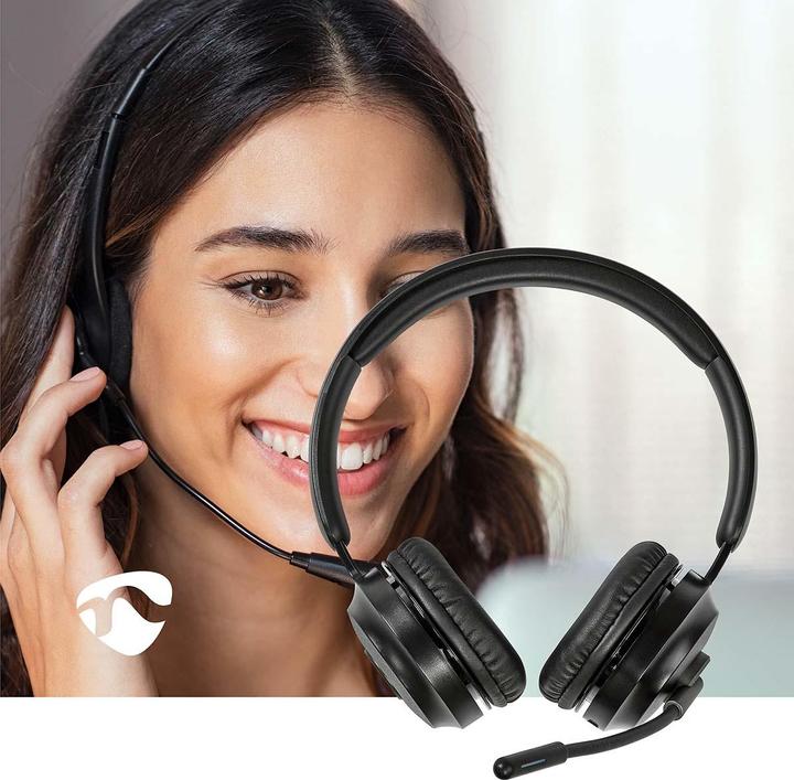 Immagine prodotto Nedis Cuffia per PC | On Ear | Stereo | Bluetooth | Microfono pieghevole | Nero (Senza fili, USB-C)