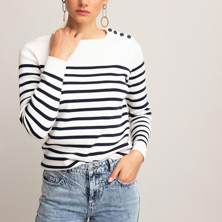 Produktbild La Redoute Collections Matrosenpullover aus Bio-Baumwolle (L)