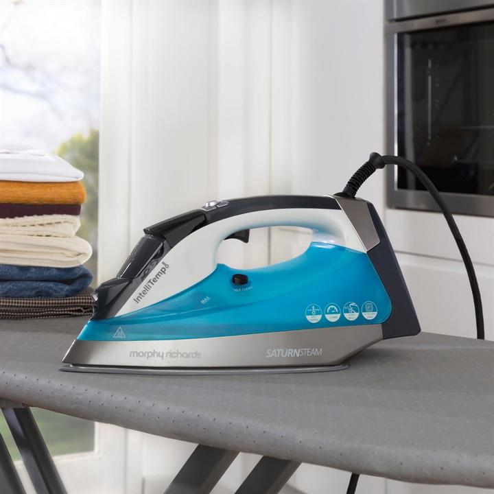 Produktbild Morphy Richards Saturn Steam Intellitemp Dry & Steam iron Ceramic soleplate Black, Blue, Grey (2400 W)