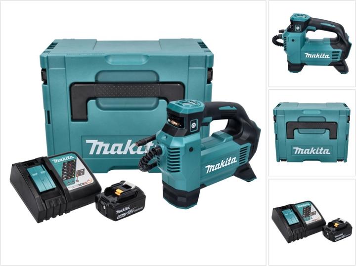 Produktbild Makita DMP 181 RG1J Akku Kompressor 18 V 11,1 bar + 1x Akku 6,0 Ah + Ladegerät + Makpac (11.10 Bar)