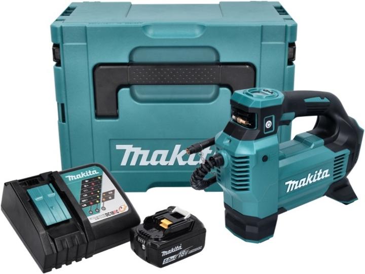 Produktbild Makita DMP 181 RT1J Akku Kompressor 18 V 11,1 bar + 1x Akku 5,0 Ah + Ladegerät + Makpac (11.10 Bar)