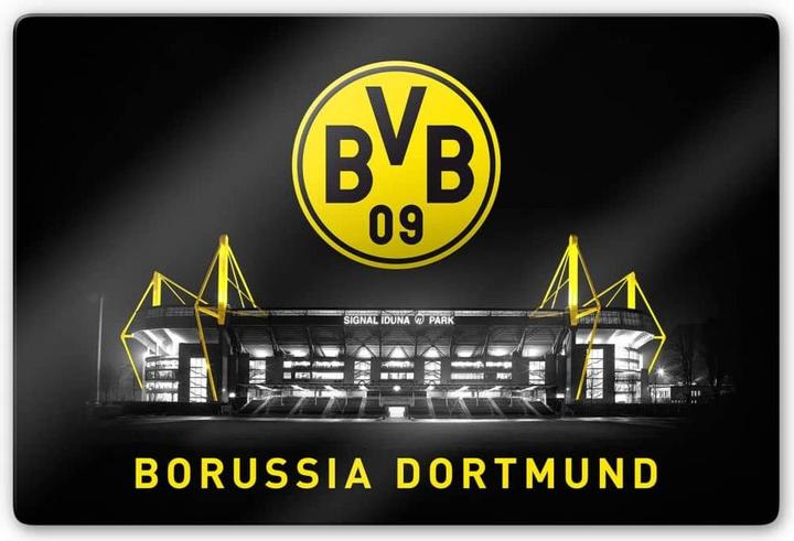 Produktbild Borussia Dortmund BVB - Signal Iduna Park bei Nacht mit Emblem (60 x 40 cm)