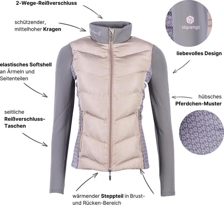 Actual product image Marengo Elements quilted mix jacket (S)