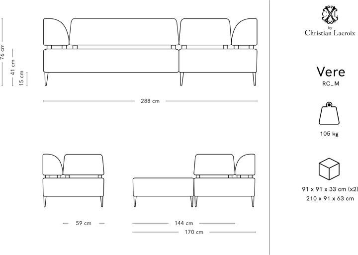 Actual product image CXL by Christian Lacroix Vere (Corner sofa)