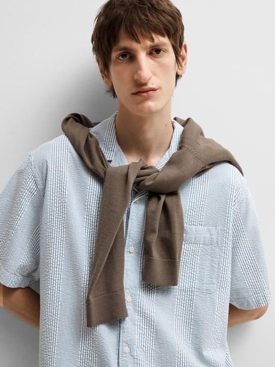Image du produit Selected Homme Chemise à manches courtes en seersucker (L)