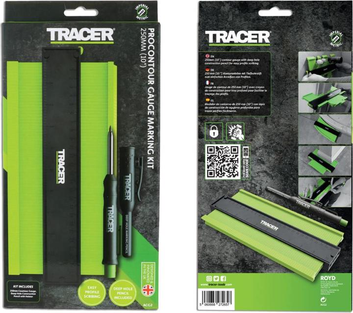 Image du produit Tracer ACG2 Konturenlehre 250 mm inkl. ADP2 Tiefenbleistift