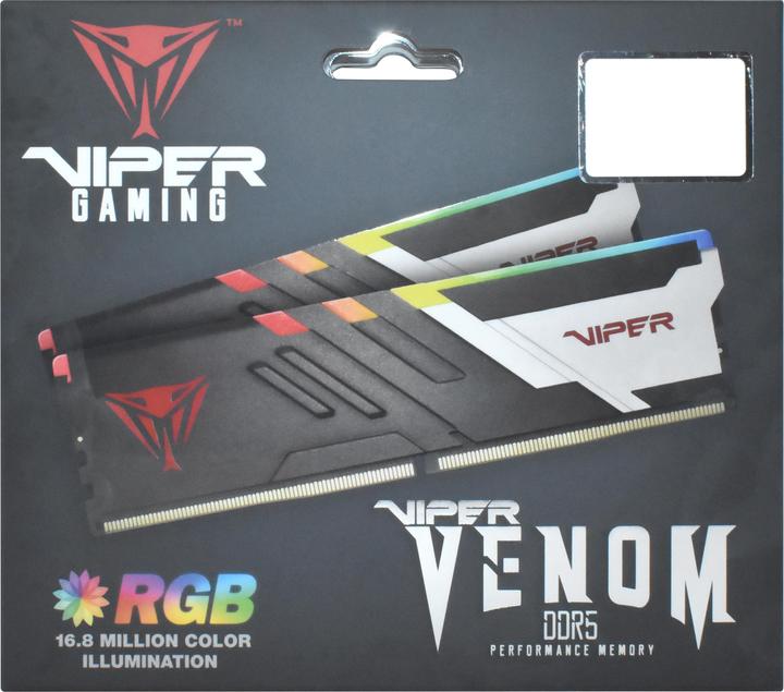 Produktbild Patriot Viper Venom RGB 32GB DDR5 6200-40, PVVR532G620C40K (2 x 16GB, 6200 MHz, DDR5-RAM, DIMM)