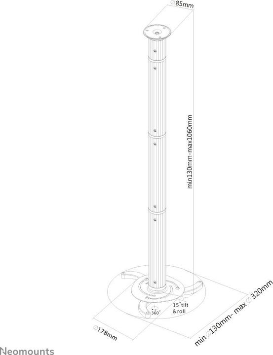 Image du produit Neomounts Beamer C-200 Support plafond (Plafond)