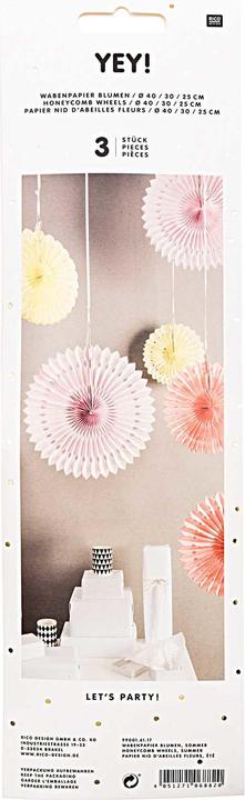 Image du produit Rico Design Papier gaufré fleurs 40 x 30 cm set de 3 pièces, orange/jaune (75 g/m², 30 x 25 cm)