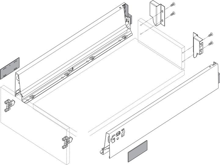 Produktbild Vasalat BLUM Schubladenschienen TANDEM Zargenhöhe 83mm, 30kg, NL400mm, grau, bis KB600mm