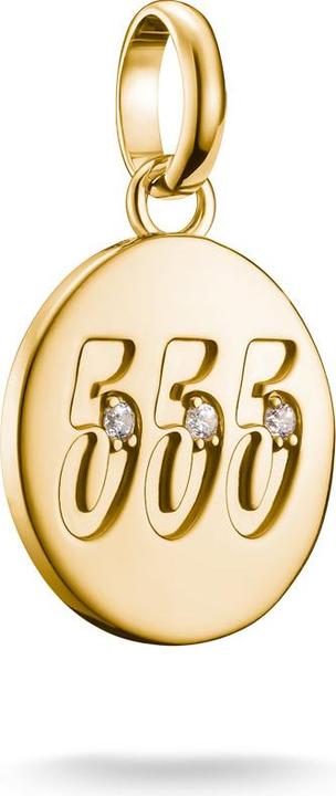 Thomas Sabo Charm-Anhänger Engelzahl 555 mit Steinen Connect vergoldet (Silber 925)