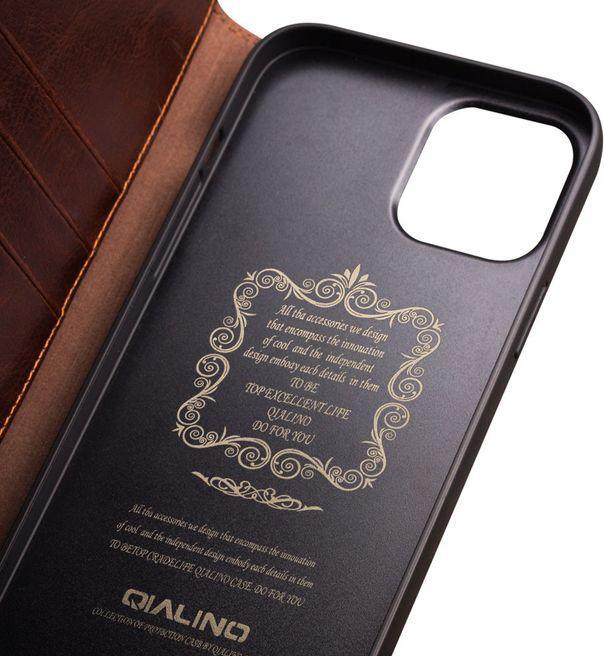 Actual product image QiAlino Genuine leather book cover sleeve (Apple iPhone 13 Pro Max)