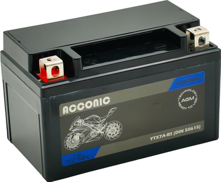 Image du produit Acconic Sportivo AGM YTX7A-BS Motorradbatterie 7Ah 12V (DIN 50615) (12 V, 7 Ah)