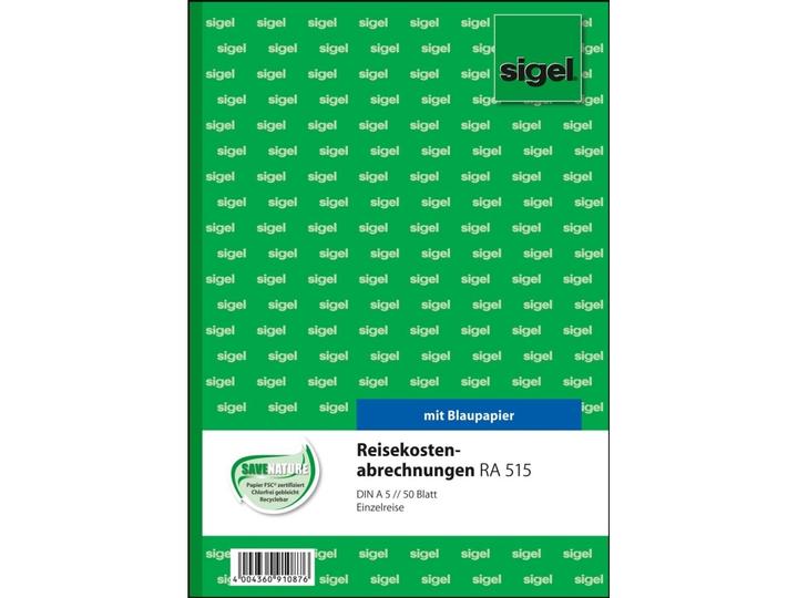 Immagine prodotto Sigel Libretto di moduli "Nota spese di viaggio", A5, 50 fogli (50 x)