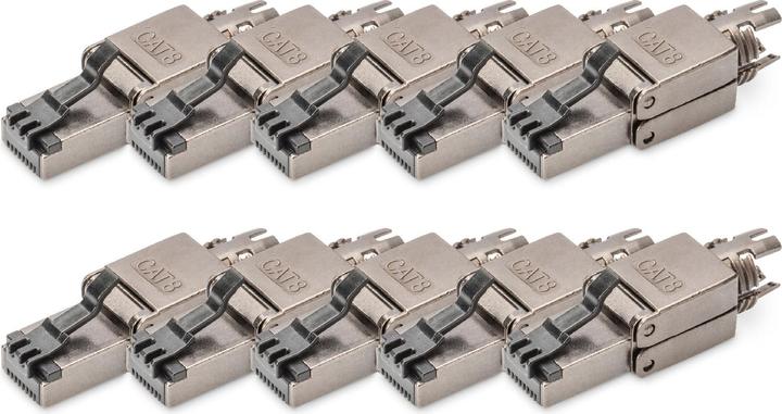 Actual product image Digitus Cat.8.1 Field Termination plug, shielded, tool-free, black, 10 pcs. (Network cable plug)