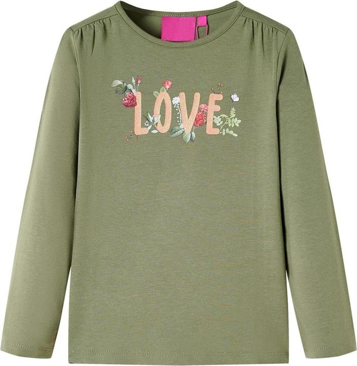VidaXL Kinder-Langarmshirt Khaki 104,Material: 95 % Baumwolle. 5 (104)