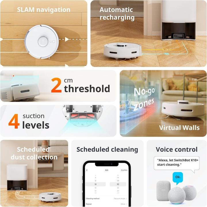 Produktbild SwitchBot Mini Robot Vacuum K10+ (Saugroboter)