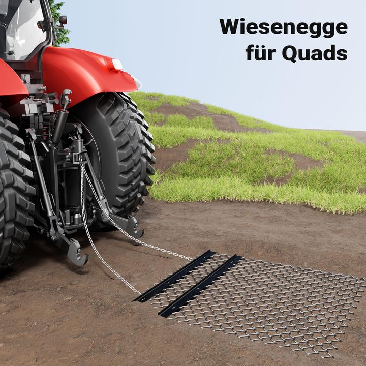 Produktbild Wiltec Wiesenegge 155x123,5cm Schleppegge Wiesenschleppe Rasentraktor Feldegge (Rasentraktor, Traktorzubehör)
