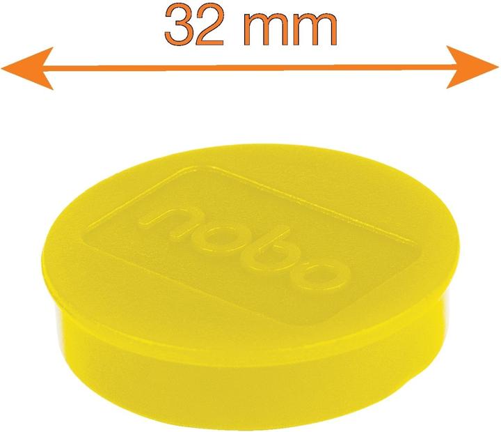 Produktbild Nobo Magnet rund 32mm 1915302 gelb 10 Stück (10 x)