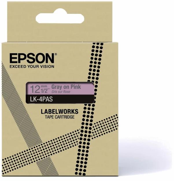 Actual product image Epson LabelWorks LK-4PAS - Soft Pink/Grey (1.20 cm, Rose, Grey)