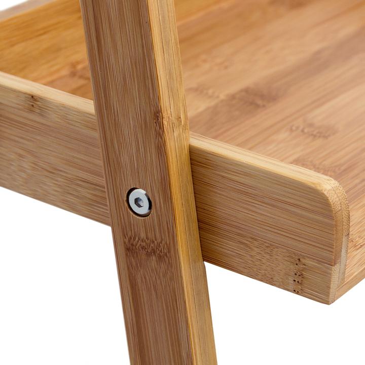 Actual product image Relaxdays Ladder shelf bamboo 4-tiered (44 x 37 x 176 cm)