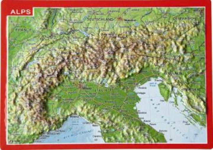 Actual product image Relief postcard Alps