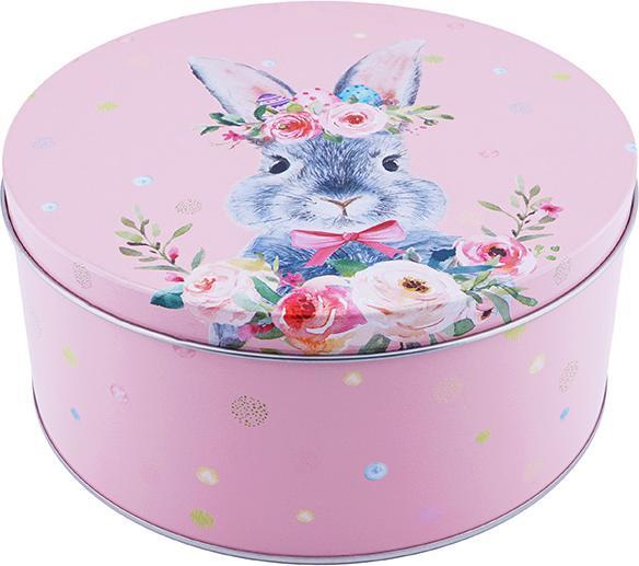 Produktbild miniSchoggi Keksdose Rund Hase Rosa, Ø 200 x 90 mm